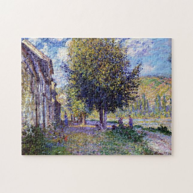 Banker på Seine vid Lavacourt Monet Fine Art Pussel (Horisontell)