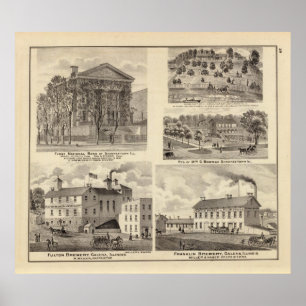 Banker, uppehåll och bryggerin i Shawneetown Poster