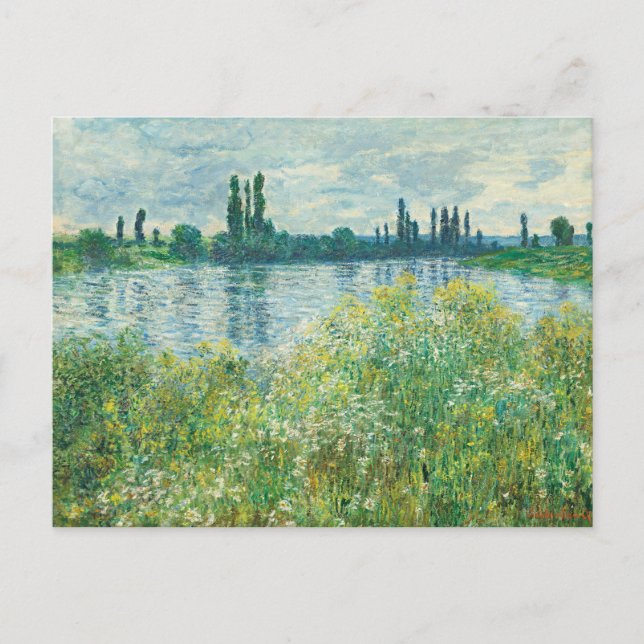 Banker vid floden Seine vid Monet Vykort (Framsida)
