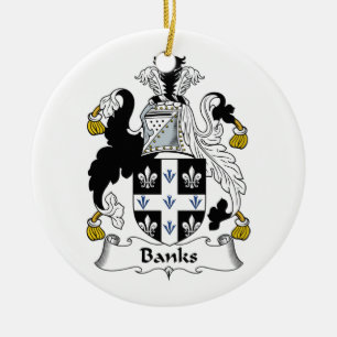 Bankerfamiljvapensköld Julgransprydnad Keramik