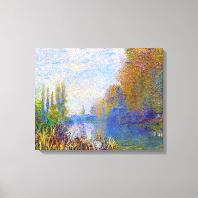 Bankerna av havet i hösten Claude Monet Canvastryck (Framsida)