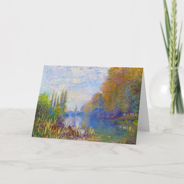 Bankerna av Seine i Claude Monet på hösten Kort (Framsida)