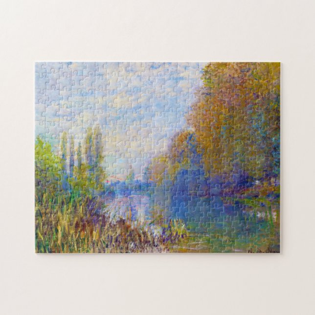 Bankerna av Seine i Claude Monet på hösten Pussel (Horisontell)