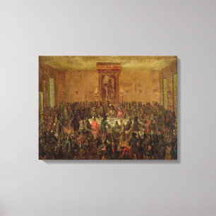 Bankett som ges i heder av Louis XIV av Canvastryck