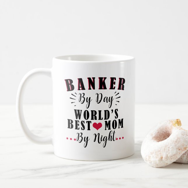 bankir per dag världens bästa mamma per nattbankir kaffemugg (Med munk)