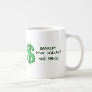 Bankirdollar och avkänningsmugg kaffemugg