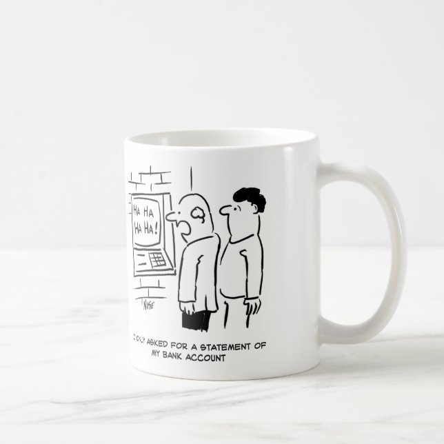 Bankkund frågar ATM för en Påstående Kaffemugg (Höger)