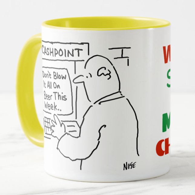 Bankomaten ger råd. Bankanställd Mugg (ATM Cartoon Mug)