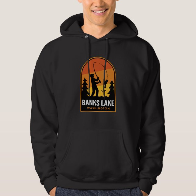 Banks Lake Washington Fishing Hoodie (Framsida)