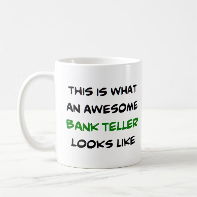 banksäljare, fantastisk kaffemugg (Vänster)