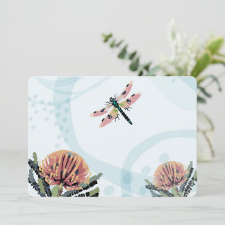Banksia Flower Dragonfly Art Inbjudningar