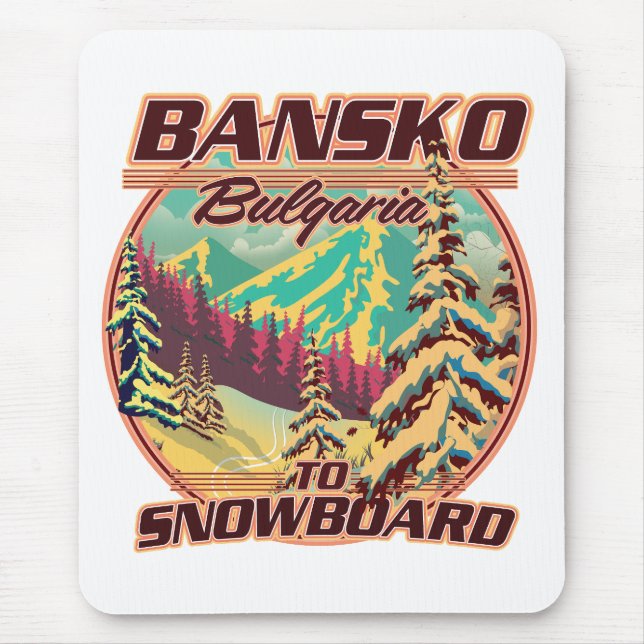 Bankso Bulgarien för Snowboard logotyp Musmatta (Framsidan)