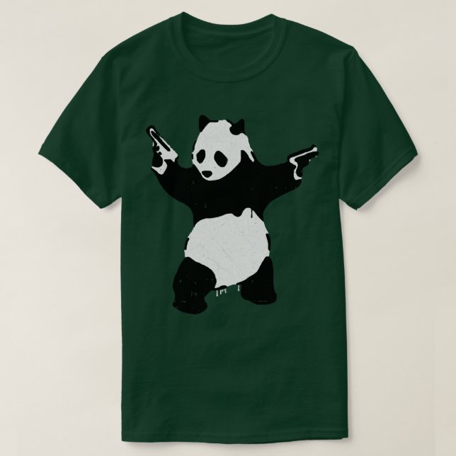 BANKSY Armed Panda med Guns T Shirt (Design framsida)