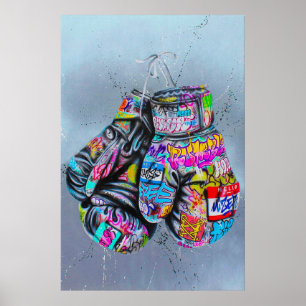 Banksy Boxing Glove Poster, Banksy Graffiti Stree Poster