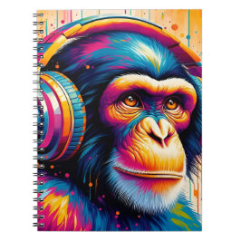 Banksy DJ Monkey Gorilla Chimp Art Skriv ut Anteckningsbok