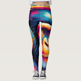 Banksy DJ Monkey Gorilla Chimp Art Skriv ut Leggings