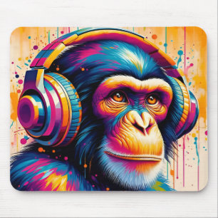 Banksy DJ Monkey Gorilla Chimp Art Skriv ut Musmatta
