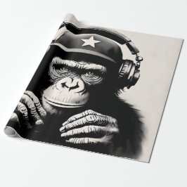 Banksy DJ Monkey Gorilla Chimp Art Skriv ut Presentpapper