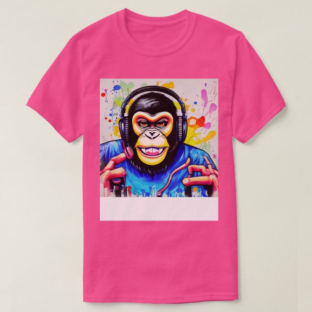 Banksy Dj Monkey T Shirt (Design framsida)