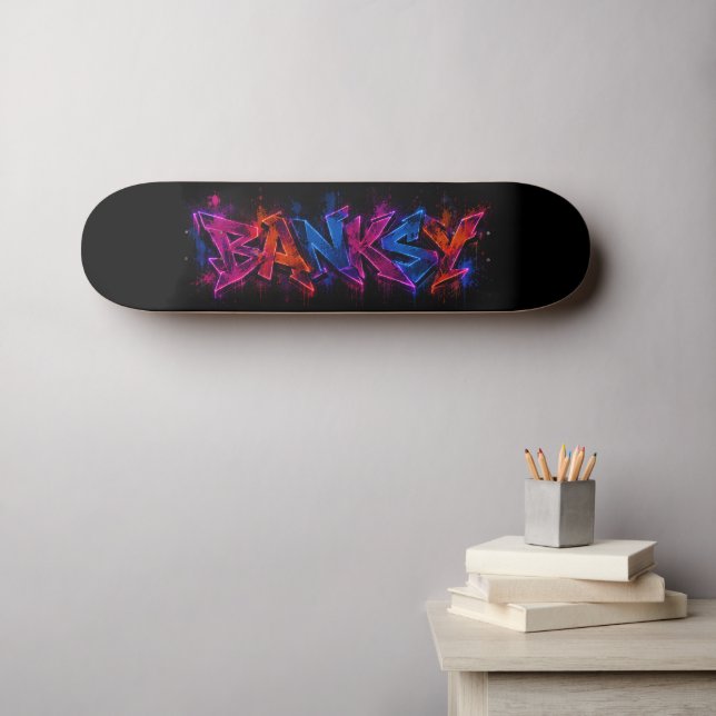 Banksy konst mini skateboard bräda 18,5 cm (Väggkonst (Horz))