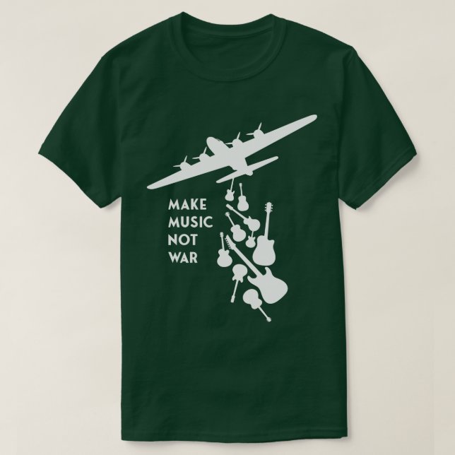 Banksy Make Music NotWhite T Shirt (Design framsida)