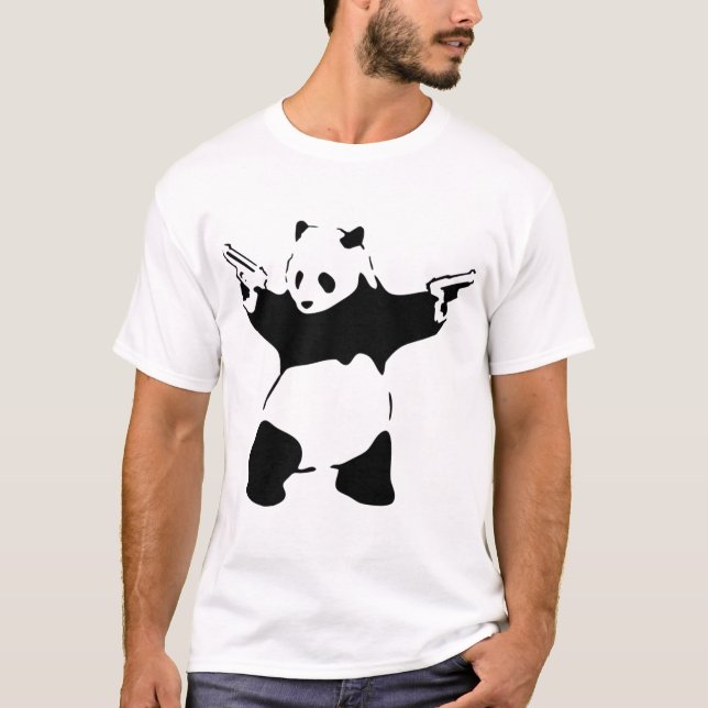 Banksy Panda with Guns T Shirt (Framsida)