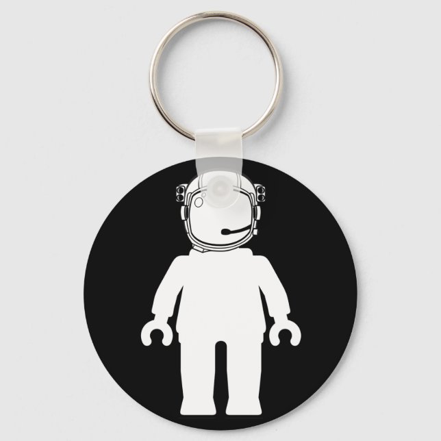 Banksy Stil Astronaut Minifig Nyckelring (Framsida)