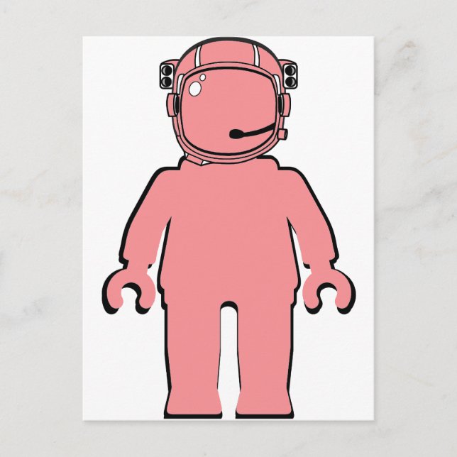 Banksy Stil Astronaut Minifig Vykort (Framsida)