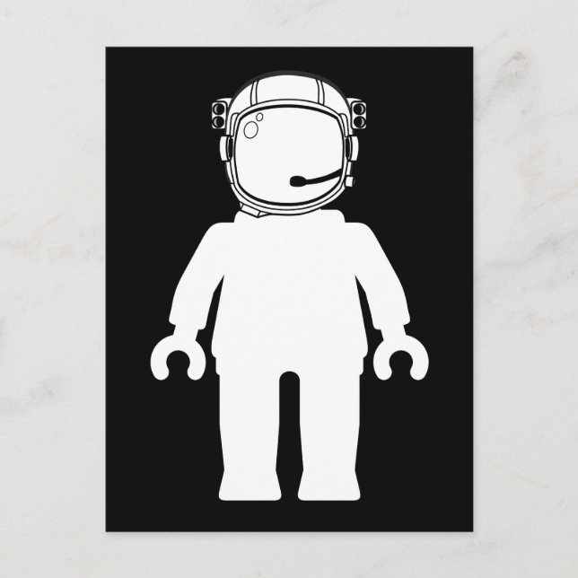 Banksy Stil Astronaut Minifig Vykort (Framsida)