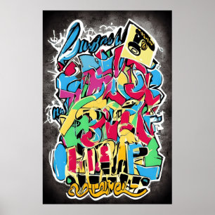 Banksy Stil Street Art: A Roligt, Coola och Cute G Poster