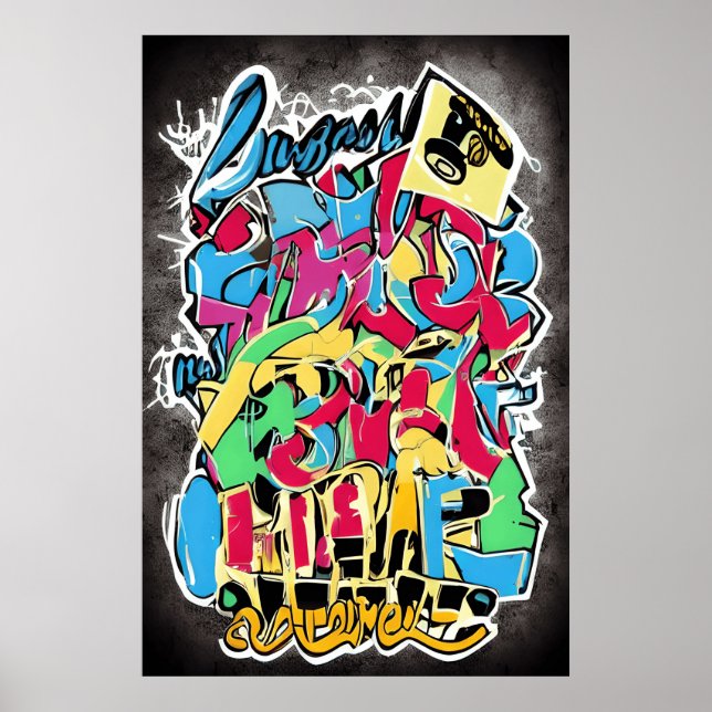 Banksy Stil Street Art: A Roligt, Coola och Cute G Poster (Framsidan)