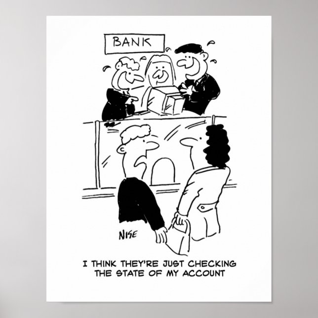 Bankverksamhet. Kontroll av tillståndet för ett ba Poster (Framsidan)