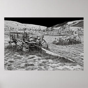 BANNACK MONTANA GHOST TOWN ABANDONED WAGONS POSTER