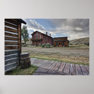 Bannack spökstad Mainstreet 2 - Montana Poster
