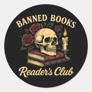 Bannad Bokar Readers Klubb Runt Klistermärke