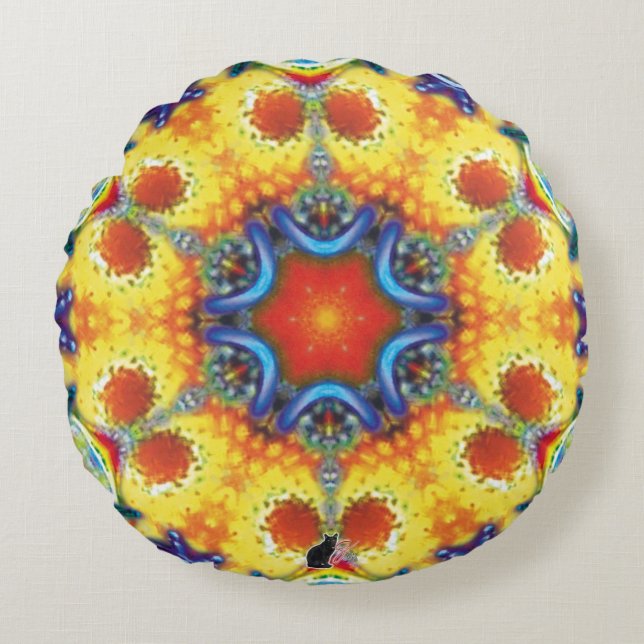 BannaPuddin Kaleidoscope Rund Kudde (Framsidan)