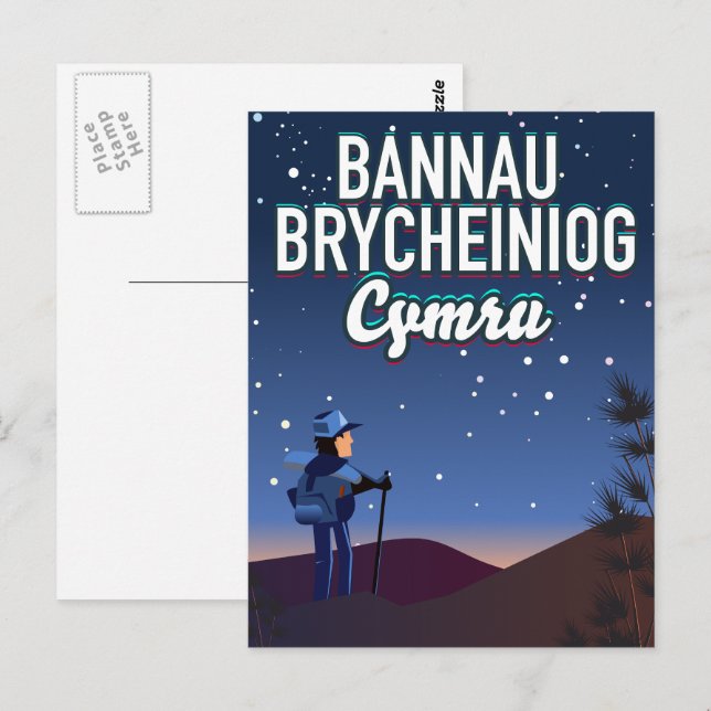 Bannau Brycheiniog Cymru Vykort (Fram/baksida)