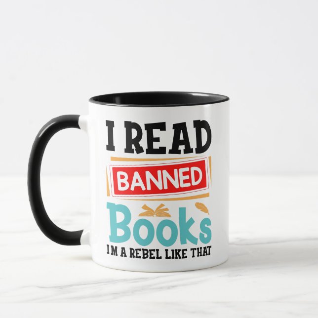 Banned Books Awareness Literacy Rebel Mugg (Vänster)