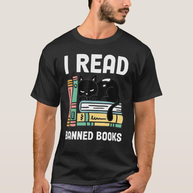 Banned Books Bookworm Reader I Read Banned Books T Shirt (Framsida)