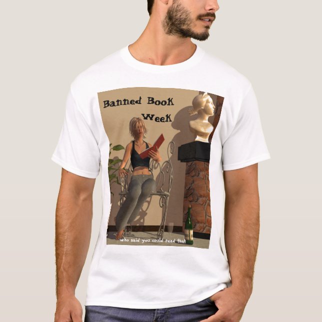 bannedbookweek., förbjudit bok        vecka, som tee (Framsida)