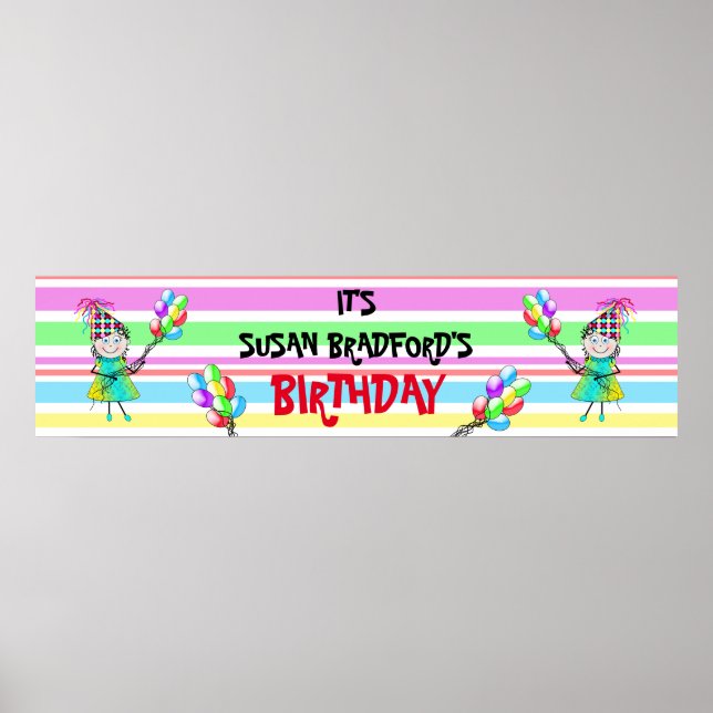 BANNER 12 X 48" BIRTHDAY PARTY - INSERT NAME POSTER (Framsidan)