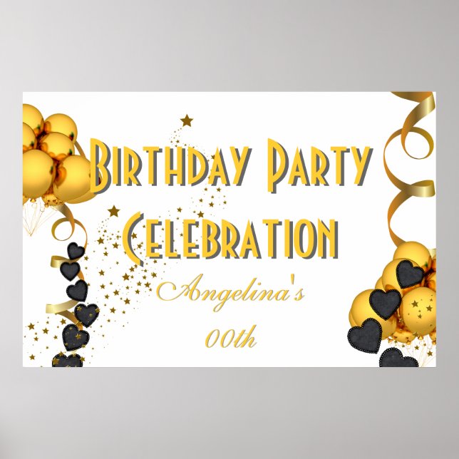 Banner Birthday-firandet Välj Färg Poster (Framsidan)