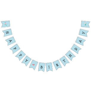 Banner Blue Dachshund Bunting Party Vimplar