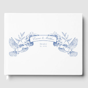 Banner för viktorian Chinoiserie Blue Botanical Bi Gästböcker