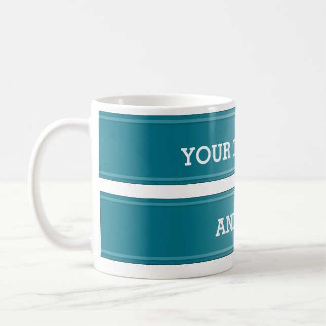 BANNER Havsblå övertoning + din text Kaffemugg (Vänster)