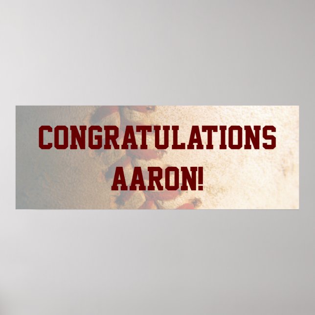 Banner KRW Baseball Pub Mitzvah Grattis Banner Poster (Framsidan)