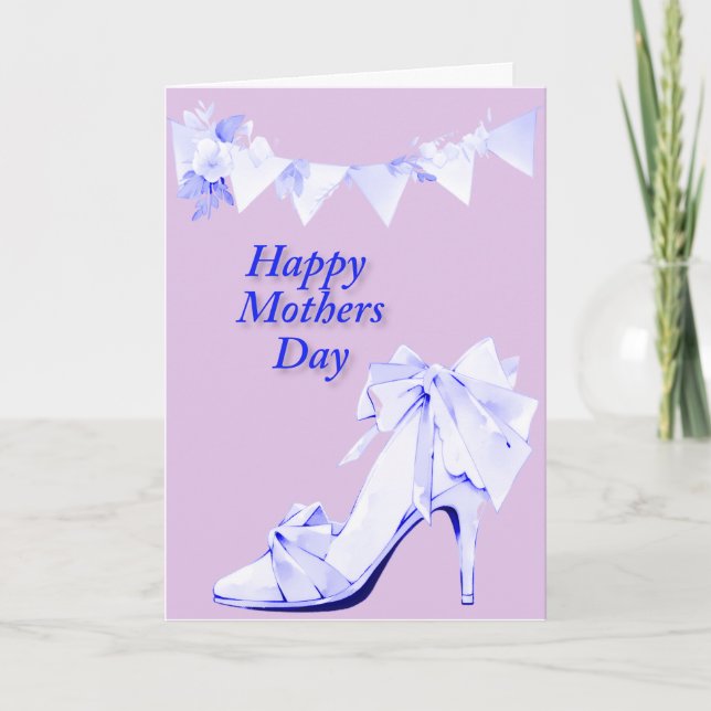 Banner och sko i rosa och blått kort (Framsida)