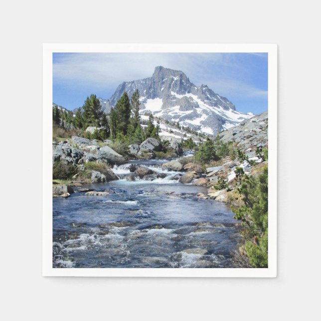 Banner Peak från Thousand Island - Sierra Nevada Pappersservett (Framsidan)