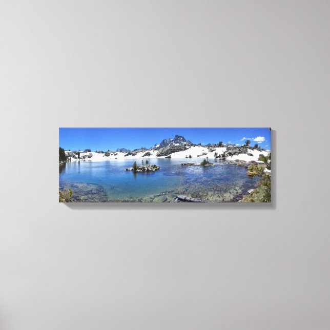 Banner Peak och a Mountain Sjö - Sierra Nevada Canvastryck (Framsida)