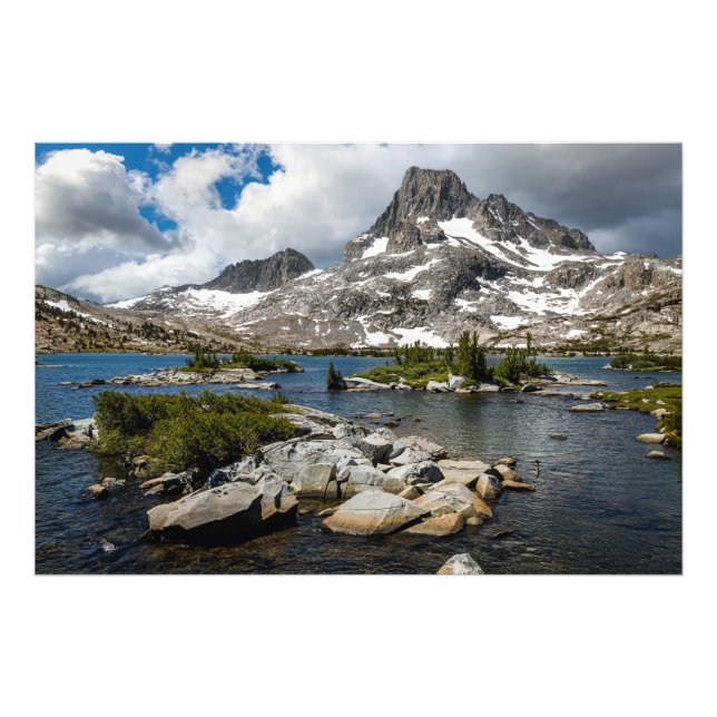 Banner Peak och Thousand Island Lake Fototryck (Framsidan)